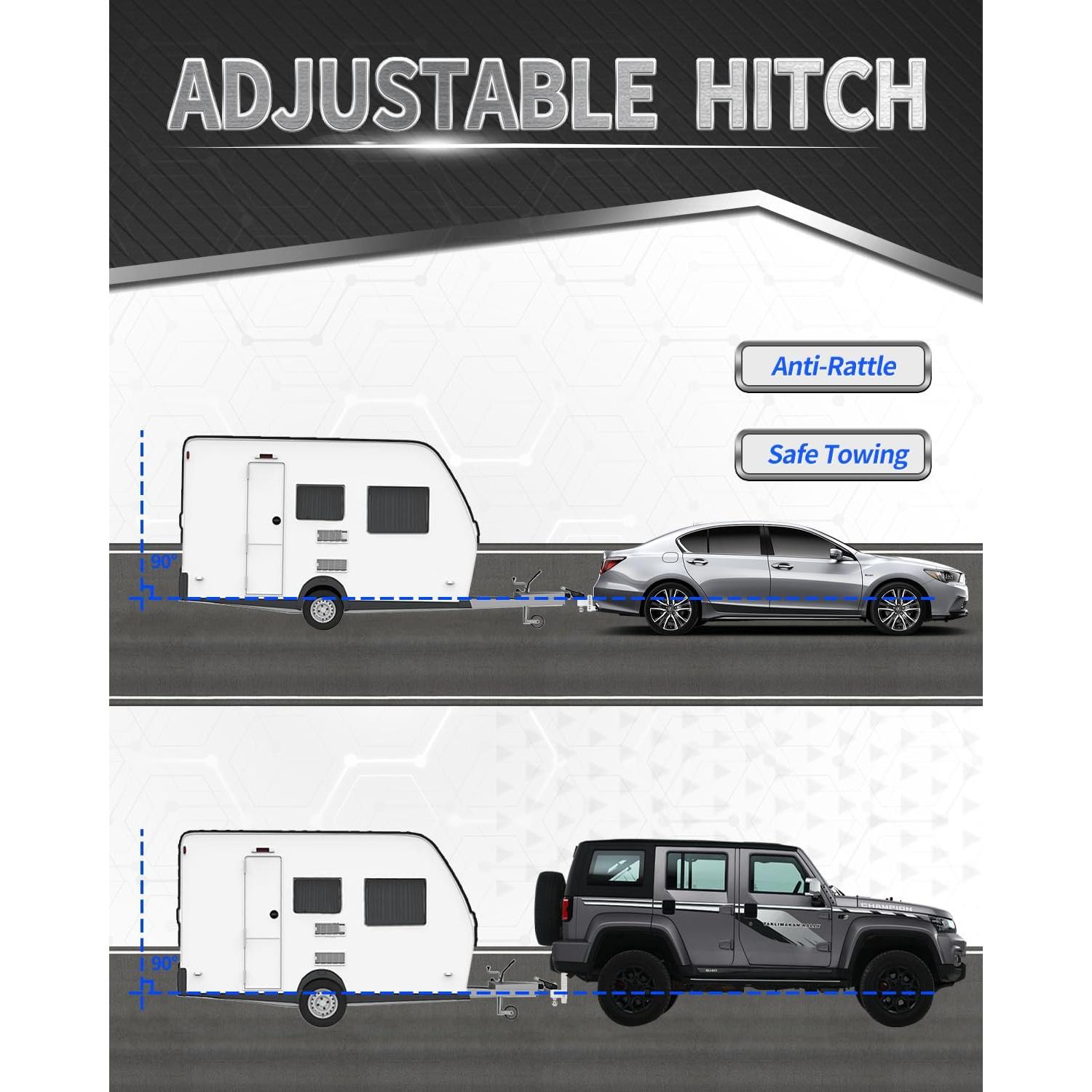 Enganche de Remolque Ajustable METOWARE Tri-Bola 12,500 LBS