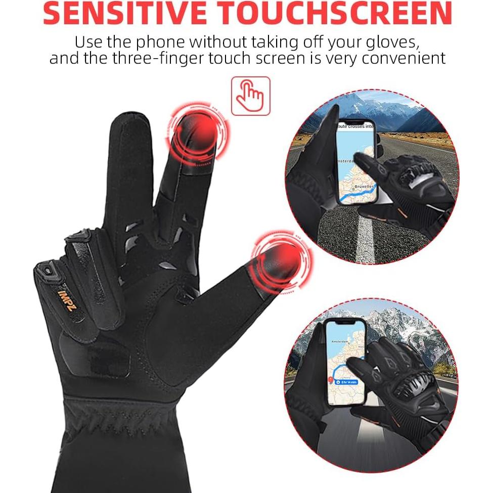 Guantes de Motocicleta Invierno MJMOTO Rosa Talla Mediana