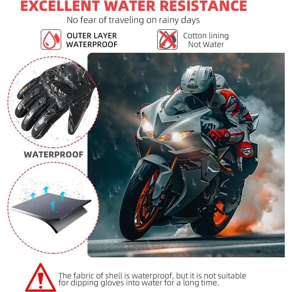 Guantes de Motocicleta Invierno MJMOTO Rosa Talla Mediana