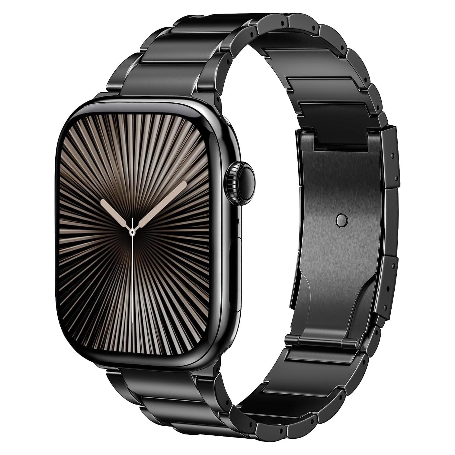 Banda de Titanio Negra 20mm para Apple Watch 38-42mm