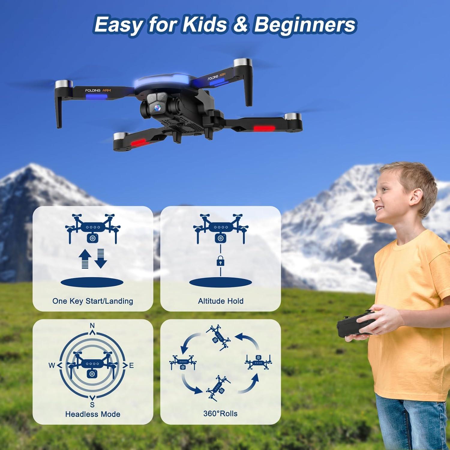Dron Surelect 1080P HD Plegable para Niños con Cámara