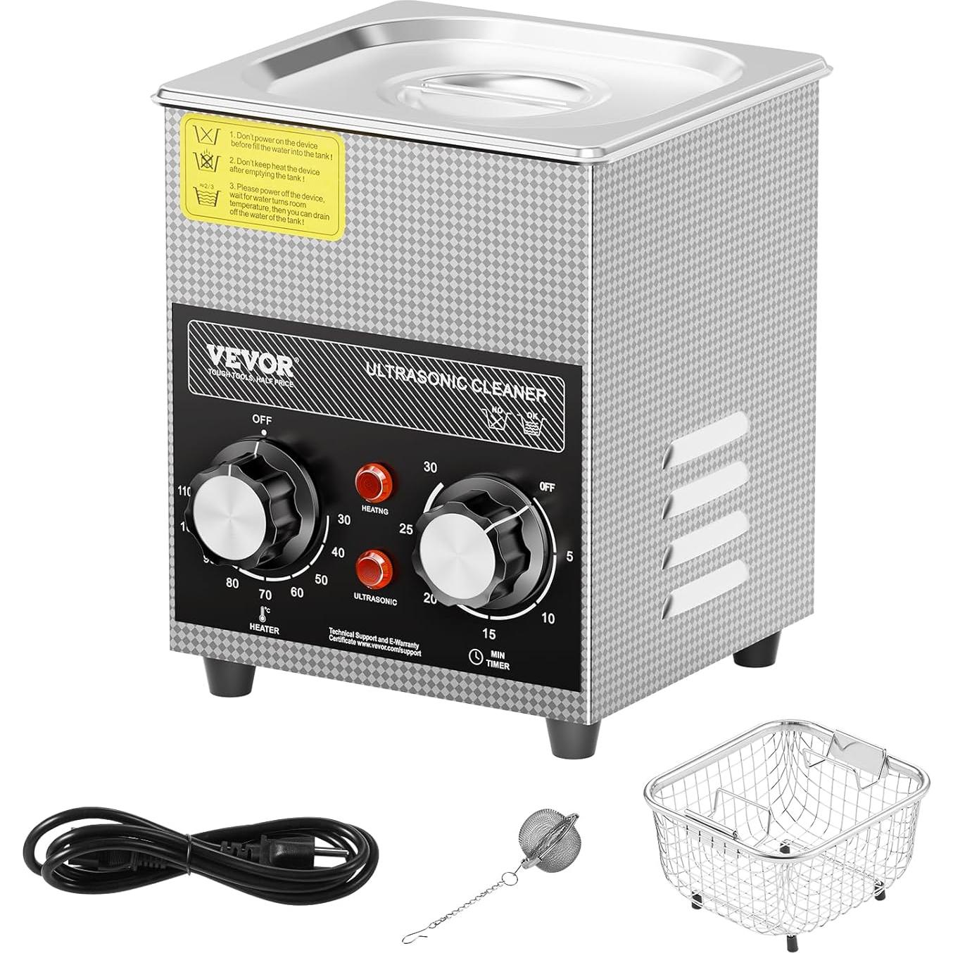 Limpiador Sónico VEVOR 2L con Calentador y Temporizador