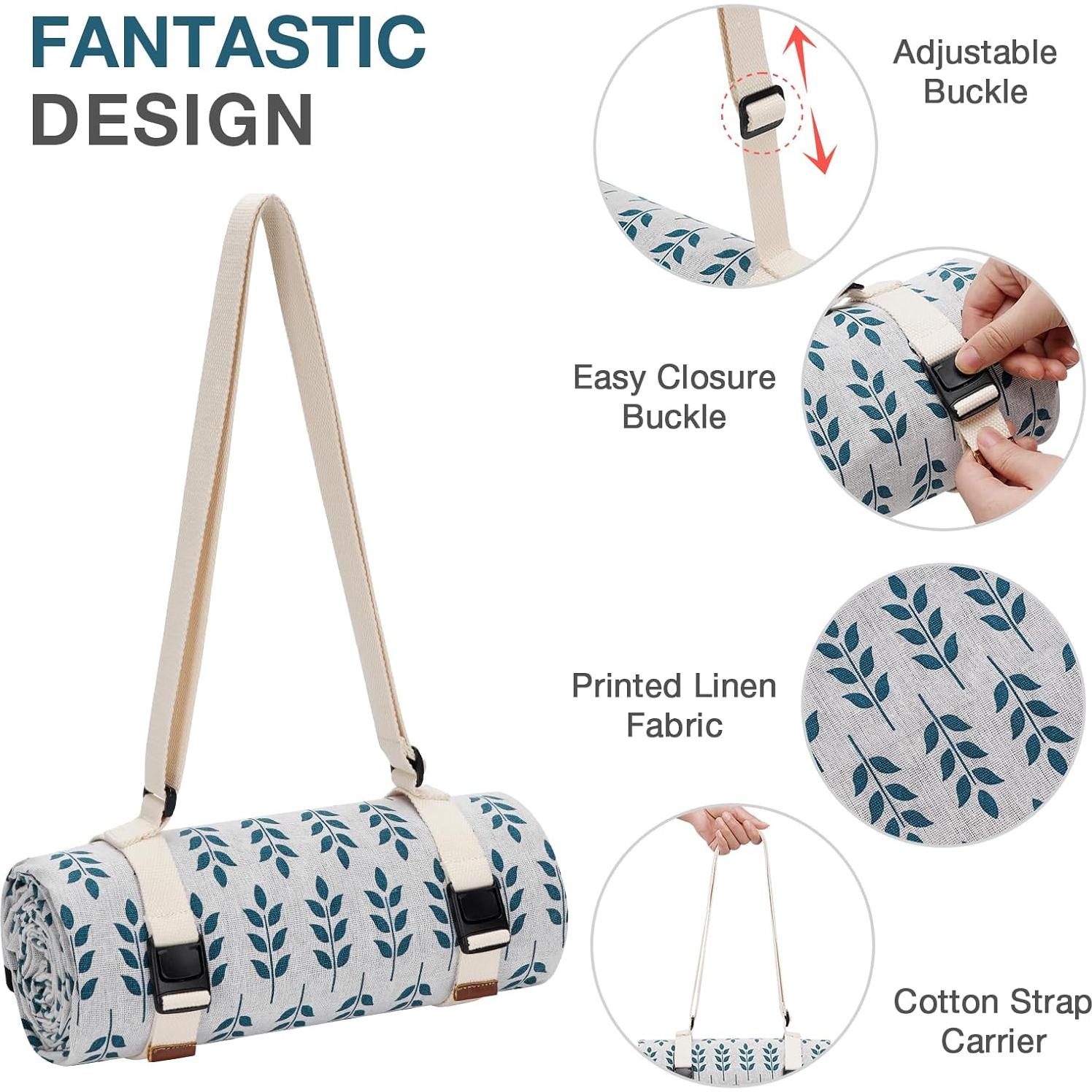 Manta de Picnic Impermeable WILLOW WEAVE 200x145 cm Azul