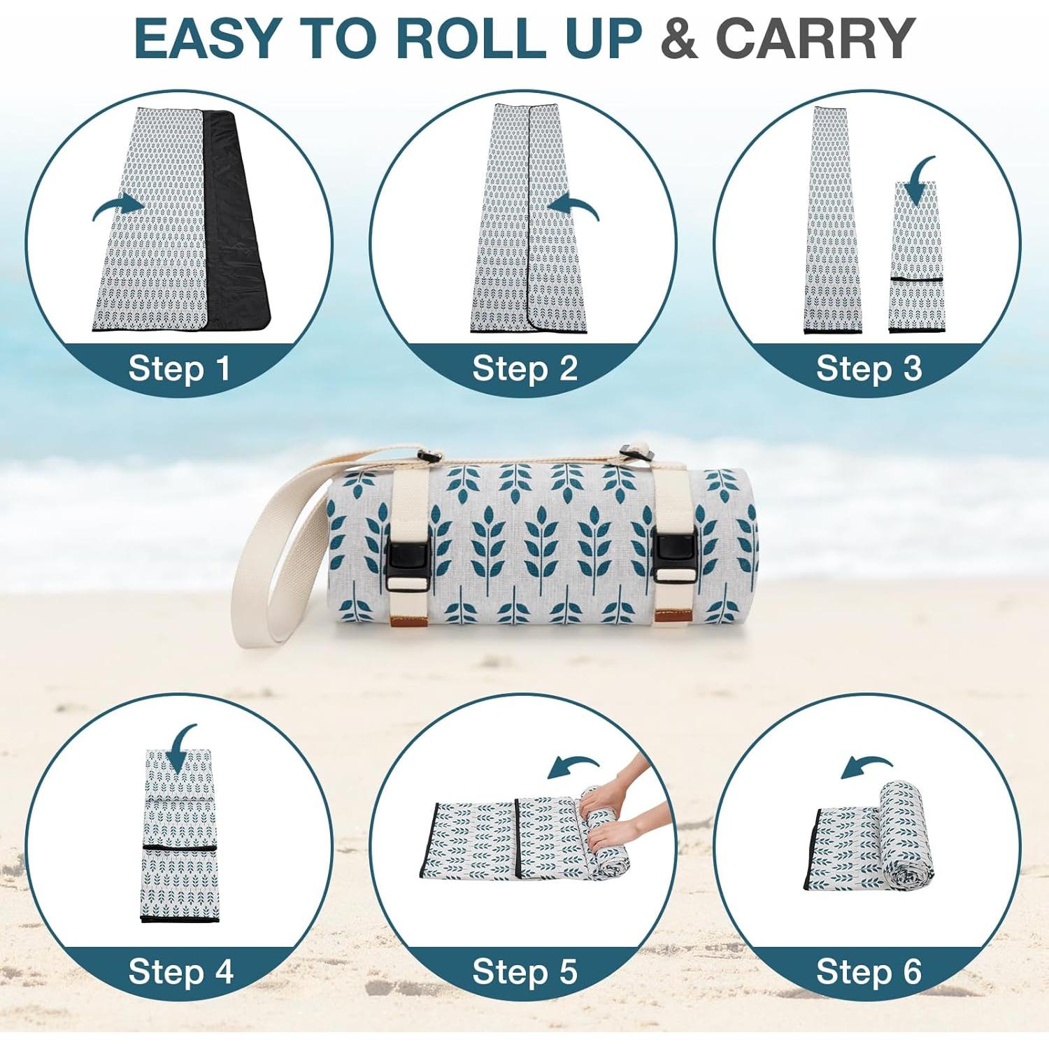 Manta de Picnic Impermeable WILLOW WEAVE 200x145 cm Azul