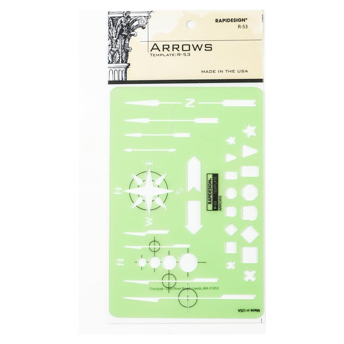 Plantilla de Flechas Rapidesign R53 - 15.24x10.16 cm