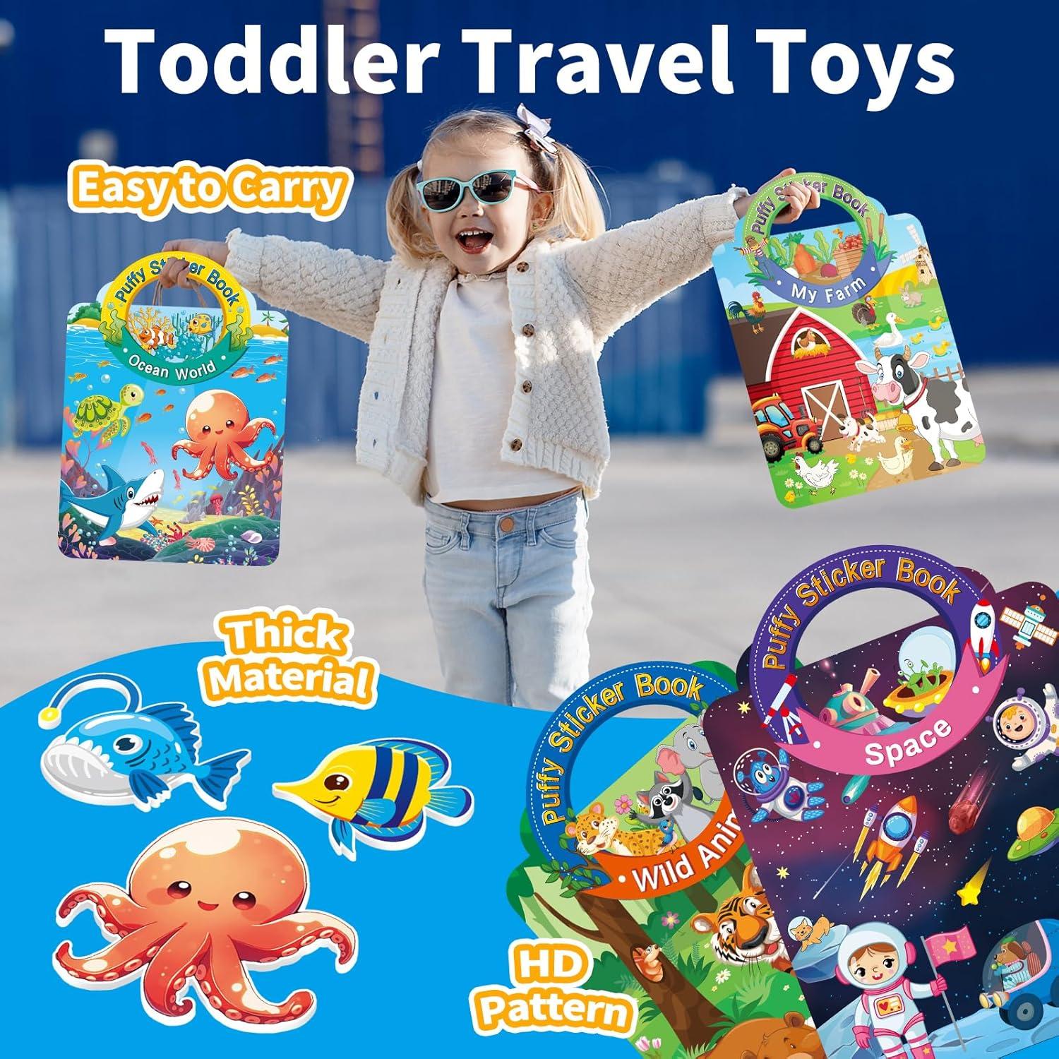 6 Libros de Stickers 3D Reutilizables Elfew para Niños 2-4 Años