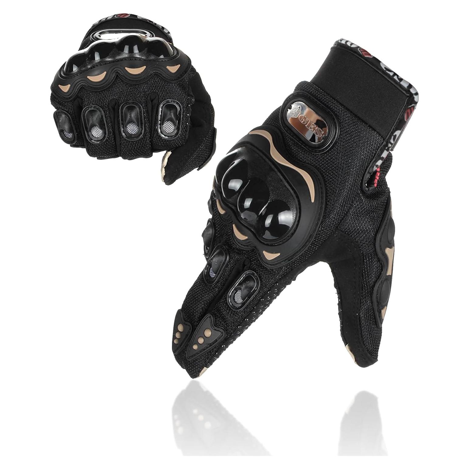 Guantes de Motocicleta GES Medianos Táctiles Negros