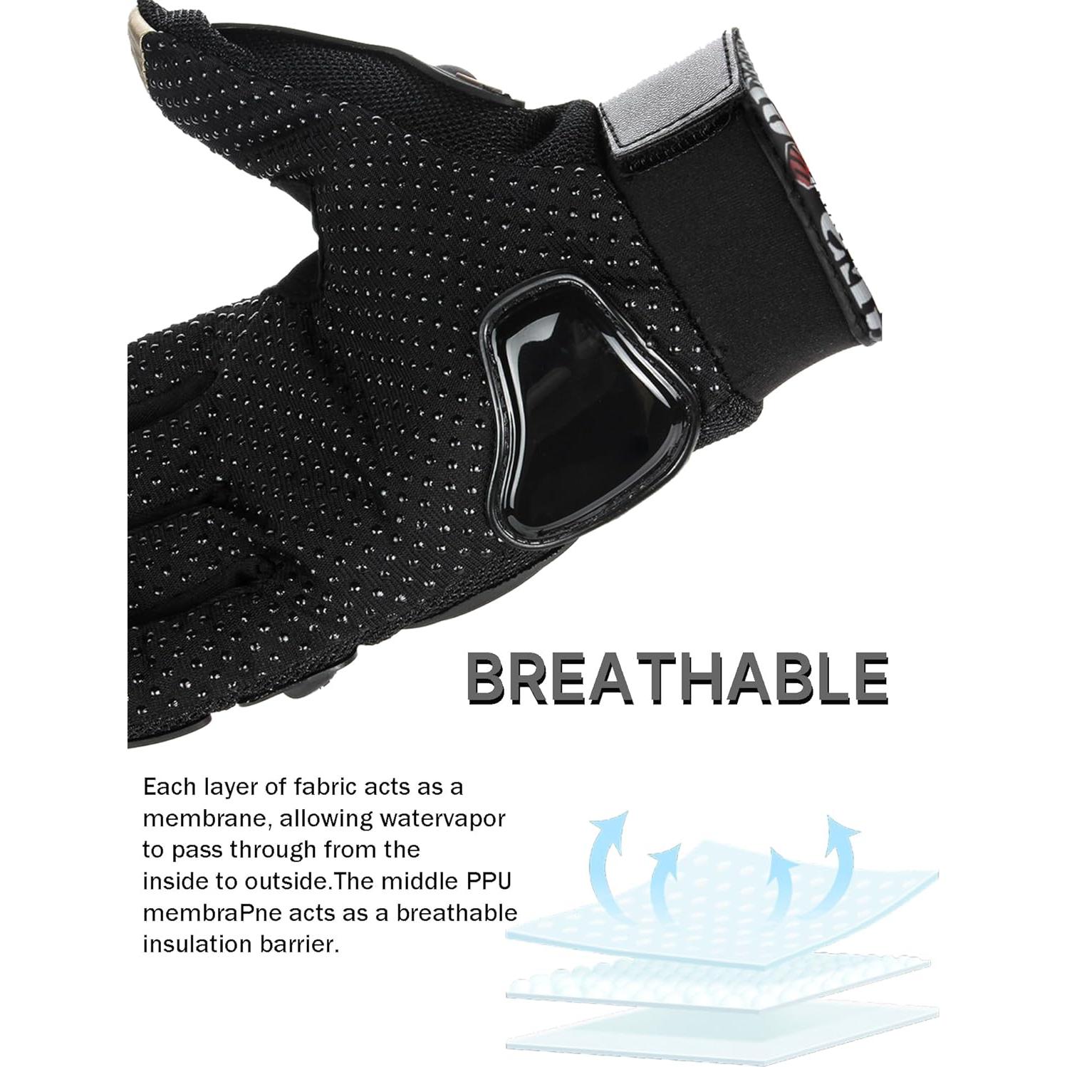 Guantes de Motocicleta GES Medianos Táctiles Negros