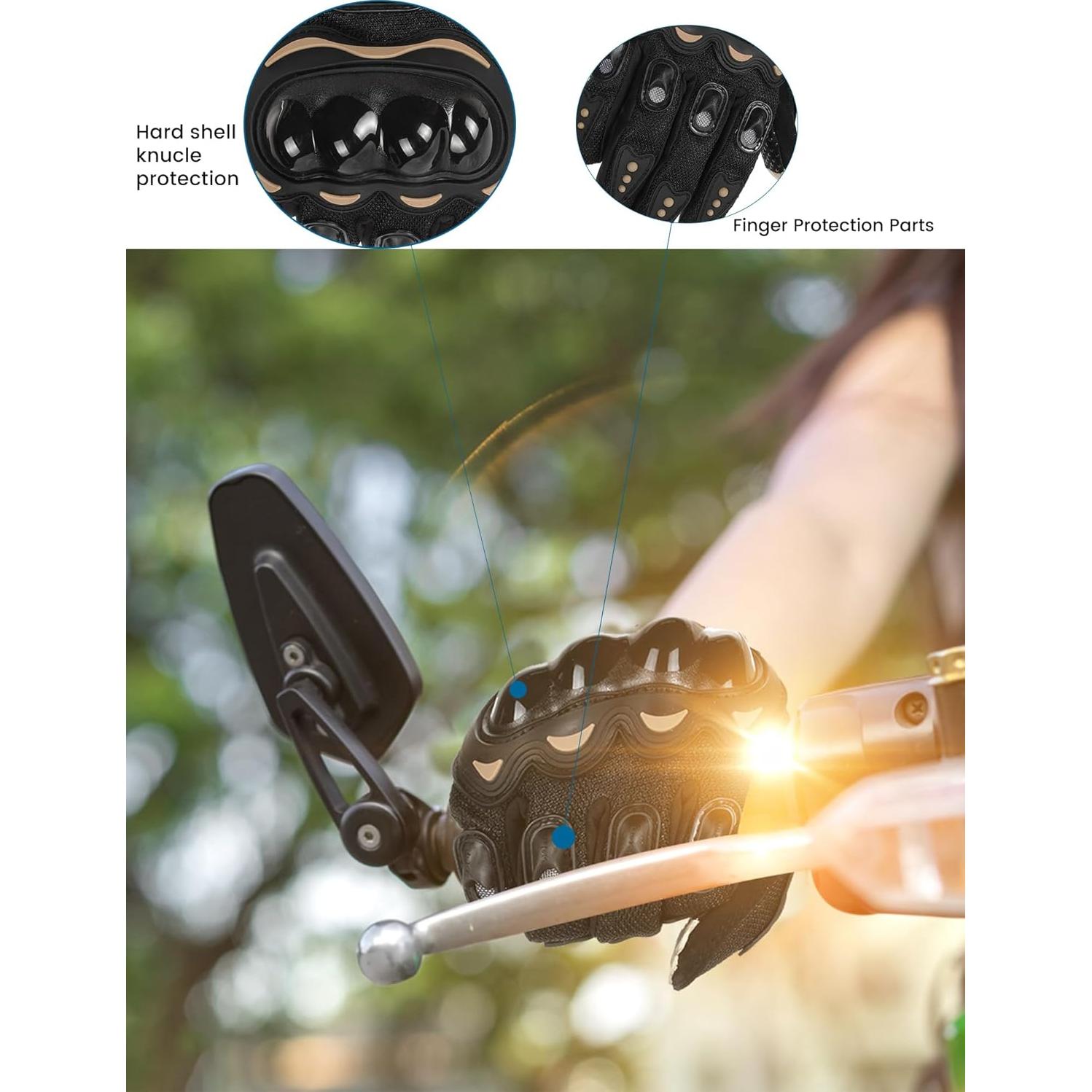 Guantes de Motocicleta GES Medianos Táctiles Negros