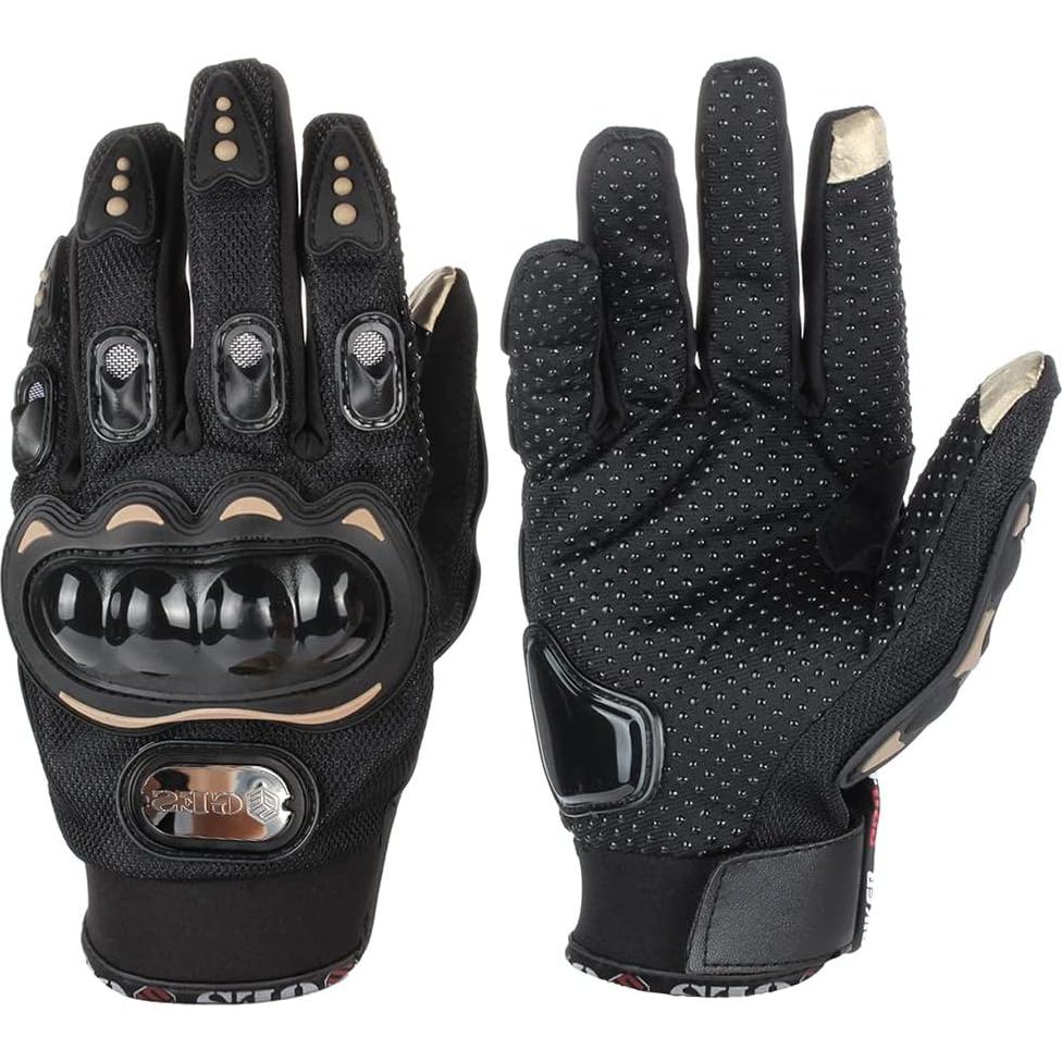 Guantes de Motocicleta GES Medianos Táctiles Negros