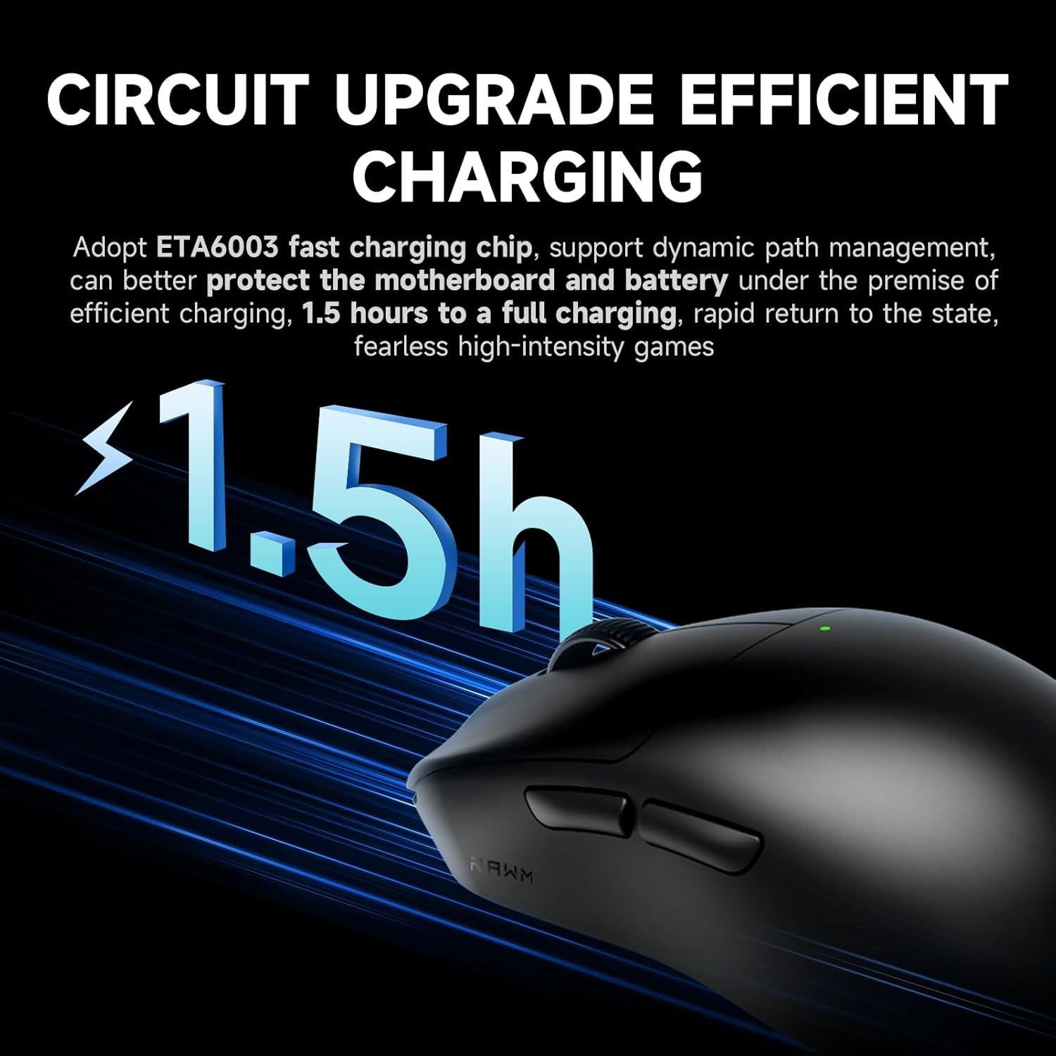 Ratón Inalámbrico para Juegos RAWM ES21PRO 8K, 47g, 30000 DPI