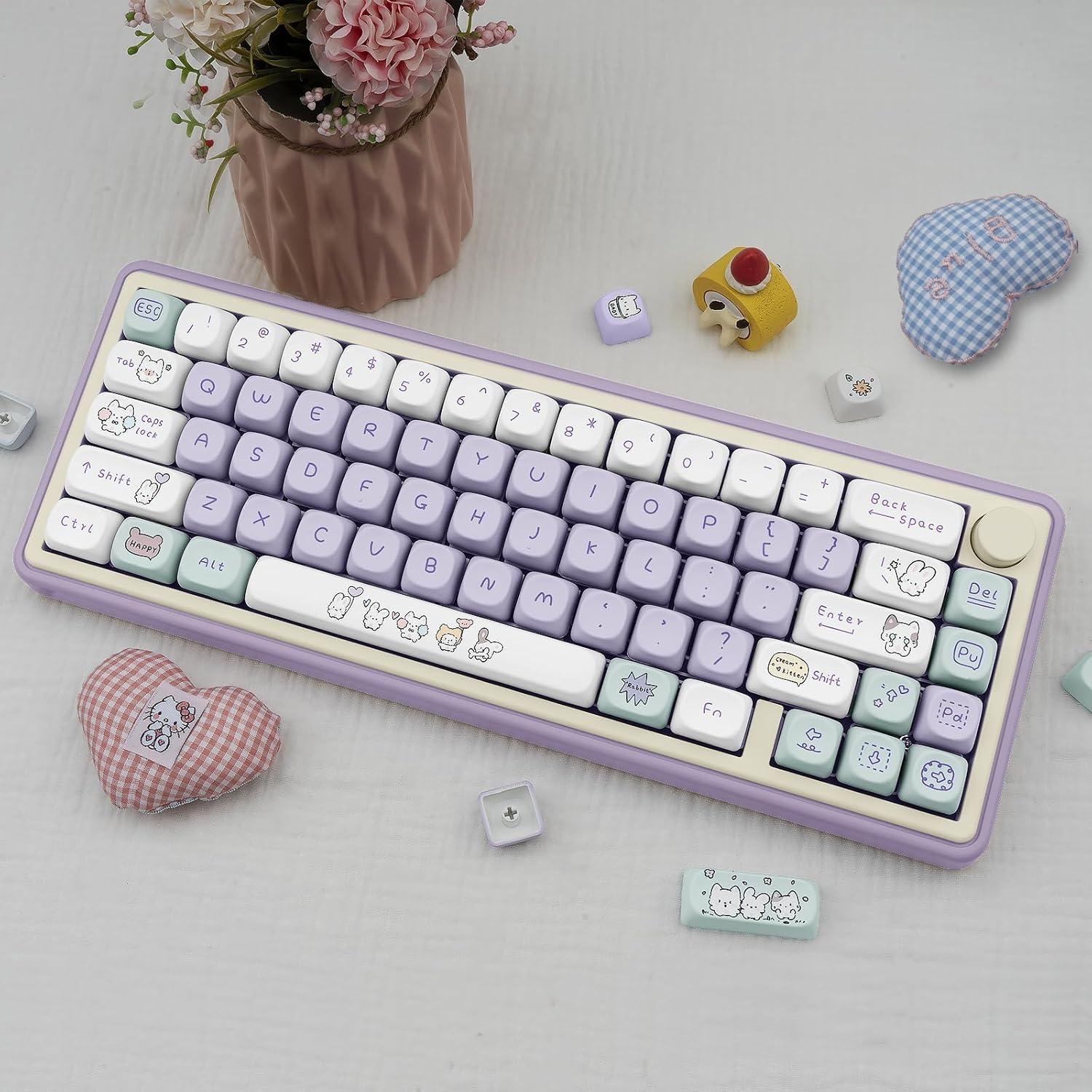 Conjunto de Teclas Mecánicas PBT COOMICKEY Conejo Kawaii