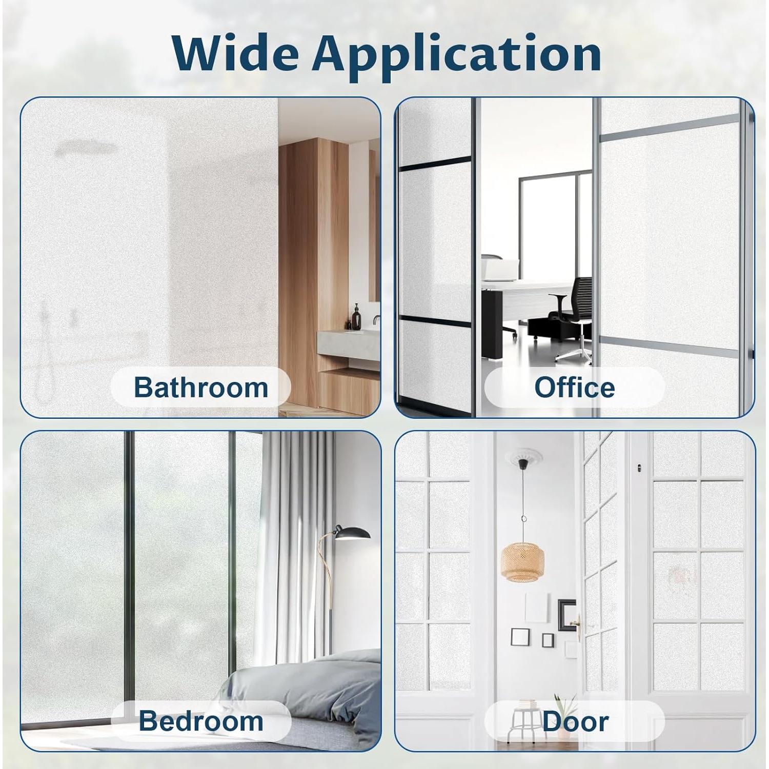 Película de Privacidad Esmerilada Amrules 44.5x200 cm Reutilizable