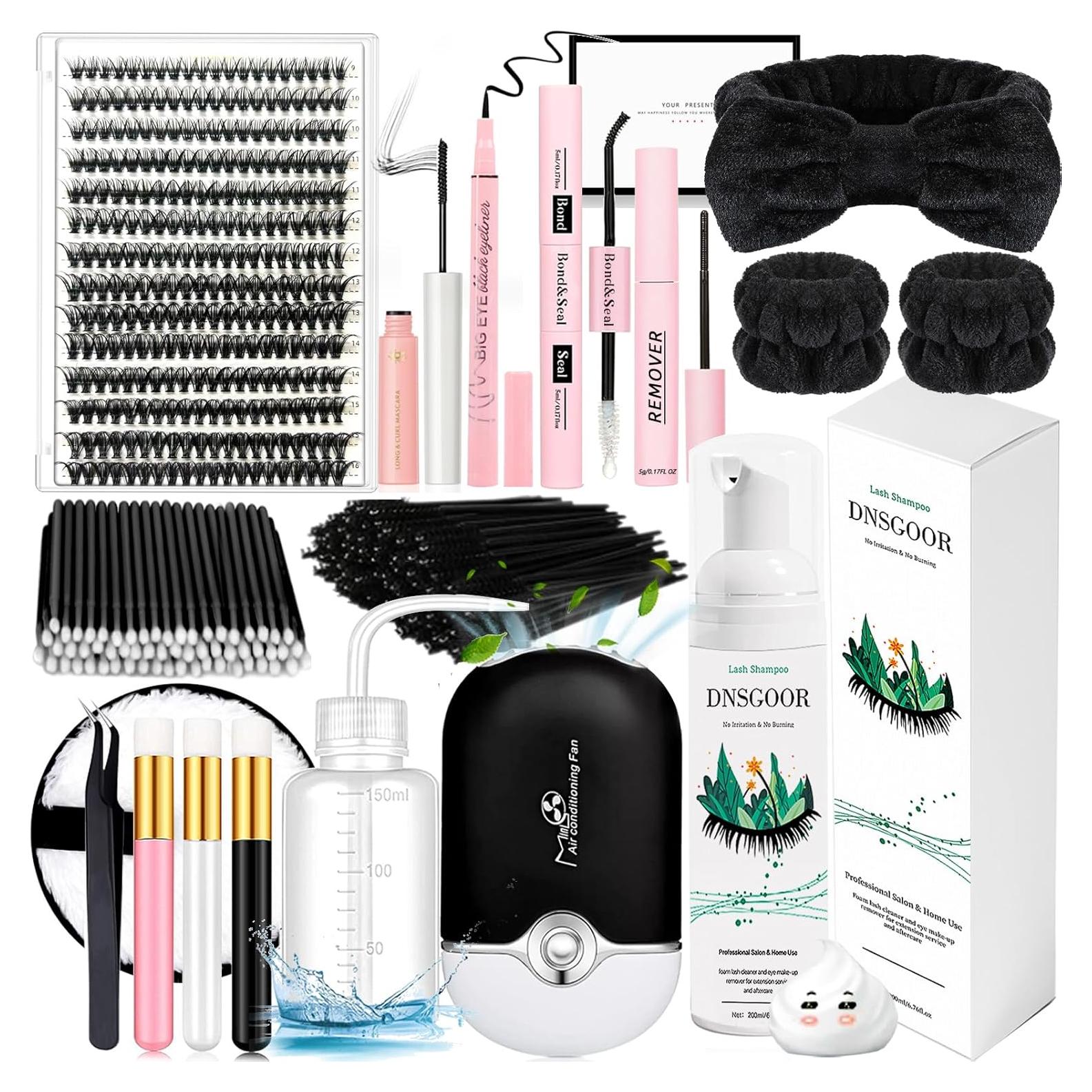 Kit de Extensión de Pestañas DIY DNSGOOR 280 Piezas 9-16mm