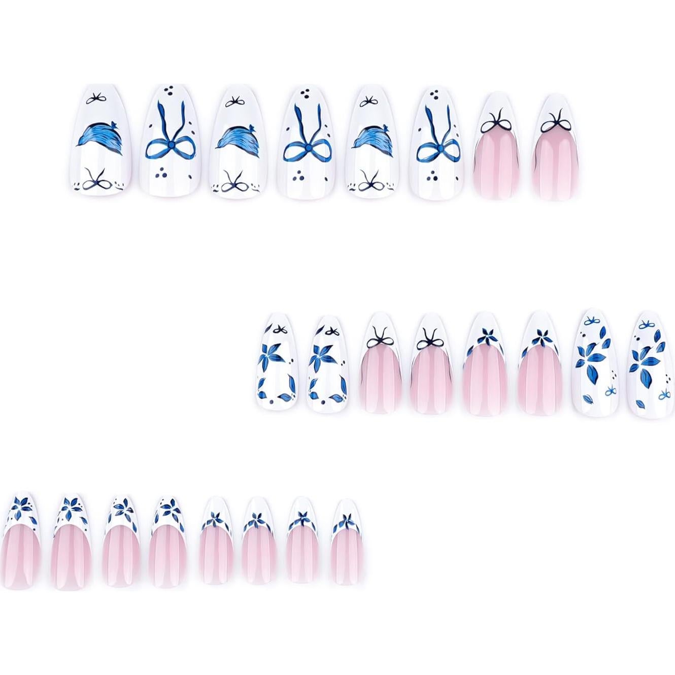 Uñas Postizas Cortas Francesas XMMXNBJ 30 Piezas Acrílicas