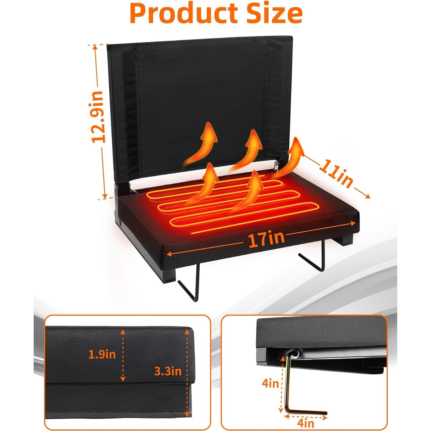 Asiento de Estadio Calentado Fitense Plegable USB 3 Niveles