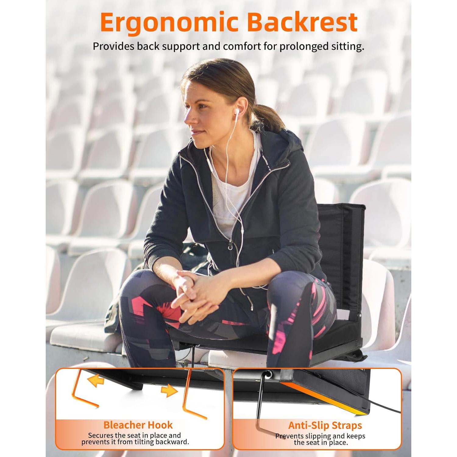 Asiento de Estadio Calentado Fitense Plegable USB 3 Niveles