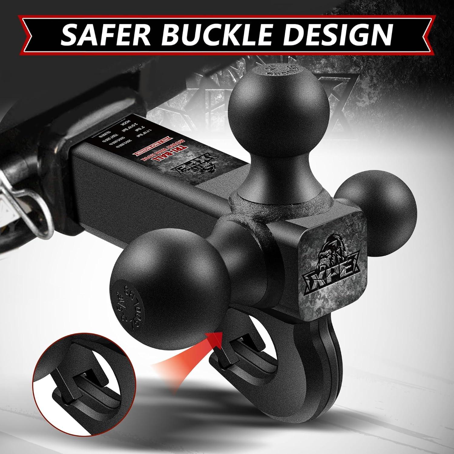 Soporte de Remolque de Tres Bolas XPE 10,000 LBS Negro