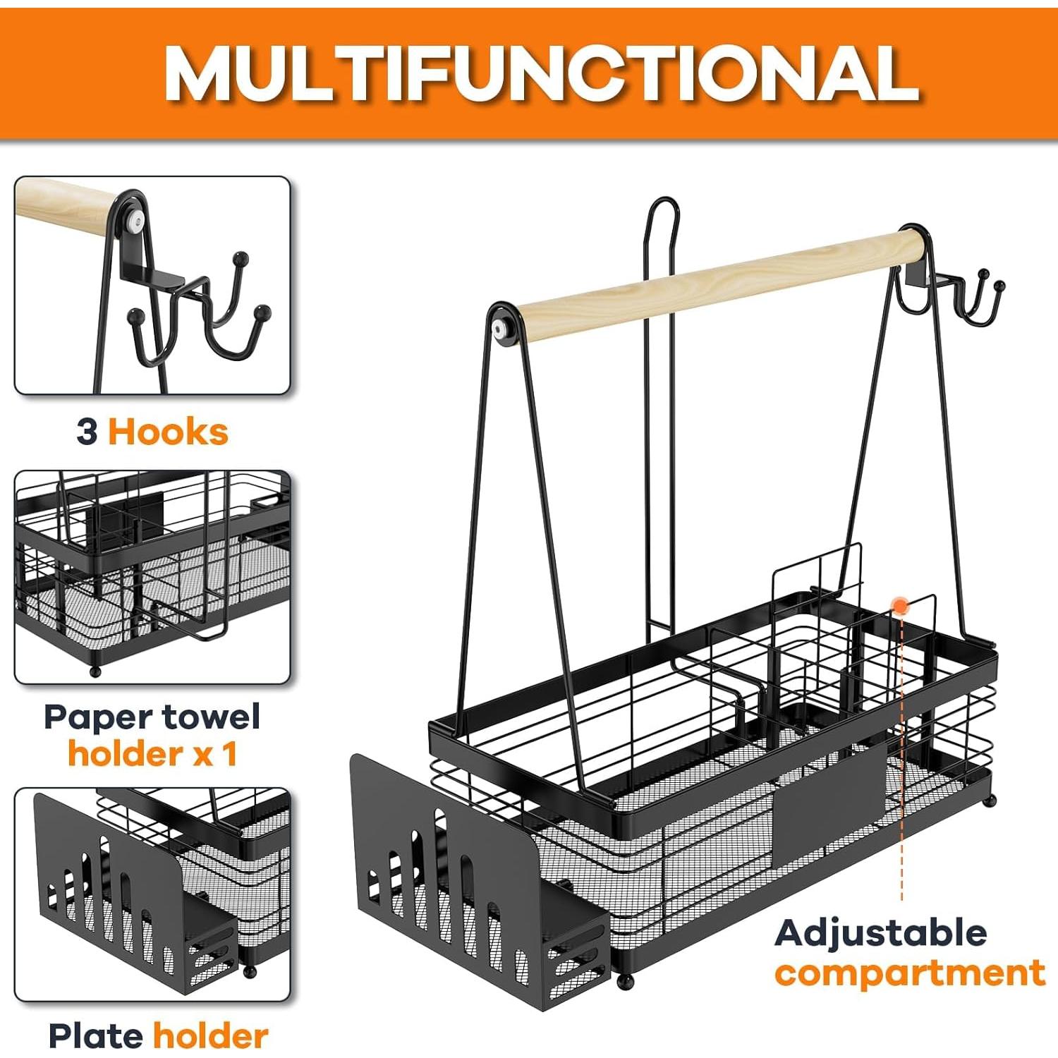 Caddy para Parrilla GUIBUKEYAN con Soporte para Platos y Toallas