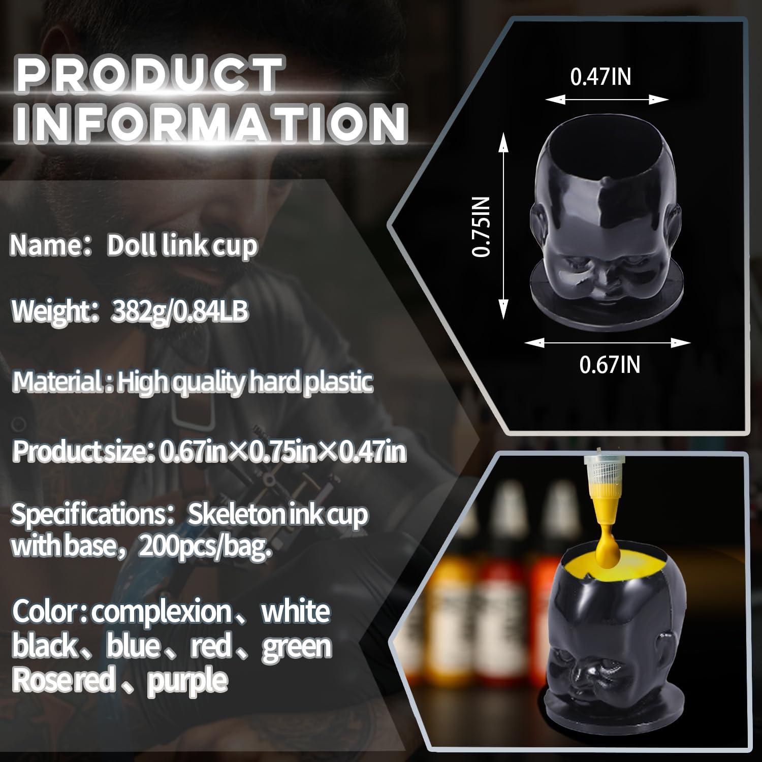 Tazas de Tinta Desechables YTATTOO 200pcs para Tatuaje