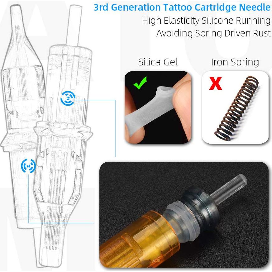 Agujas de Cartucho para Tatuaje ATOMUS 10pcs 1RL 3RL 5RL 7RL 9RL