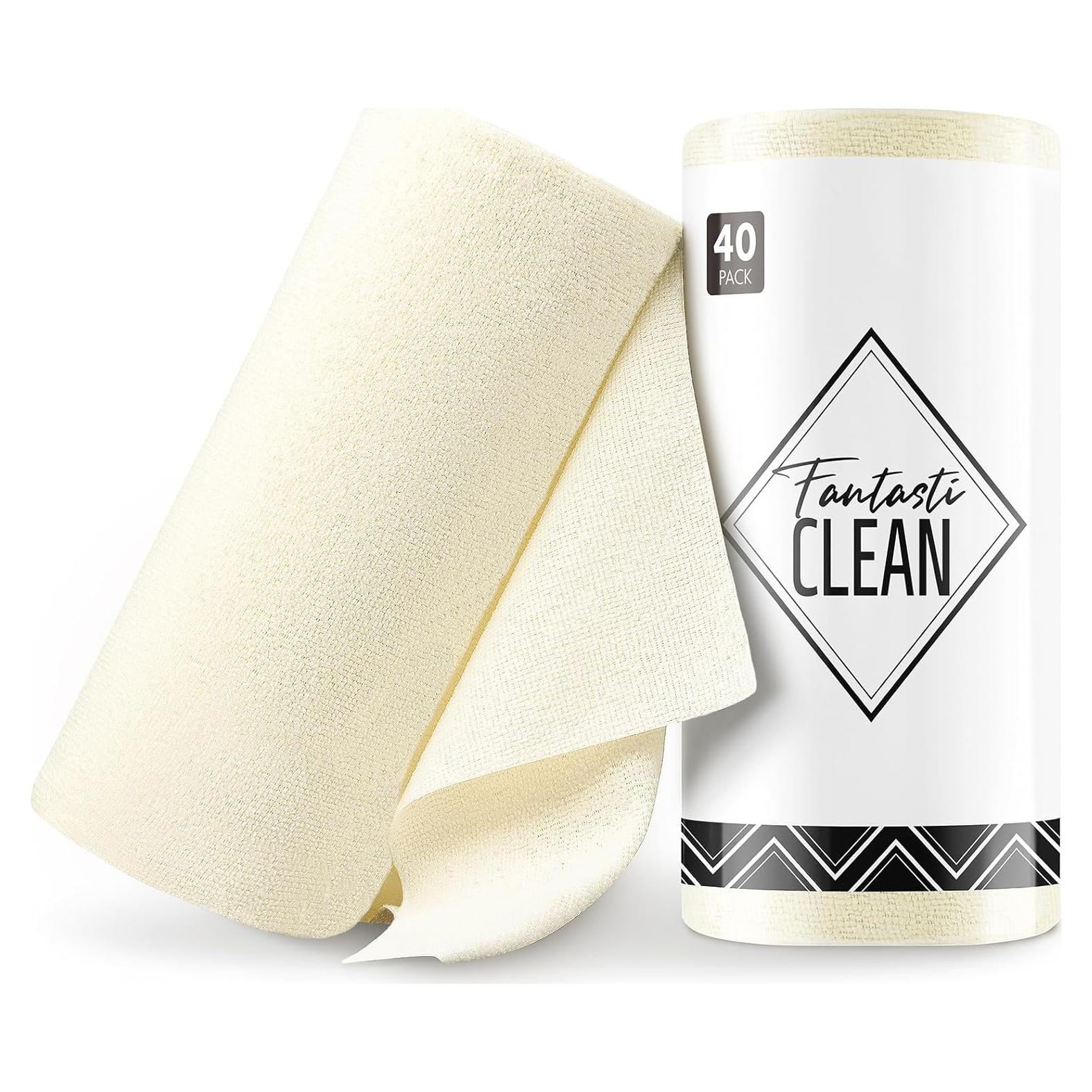 Toallas de Microfibra Fantasticlean 40 Unidades 30x30 cm Beige