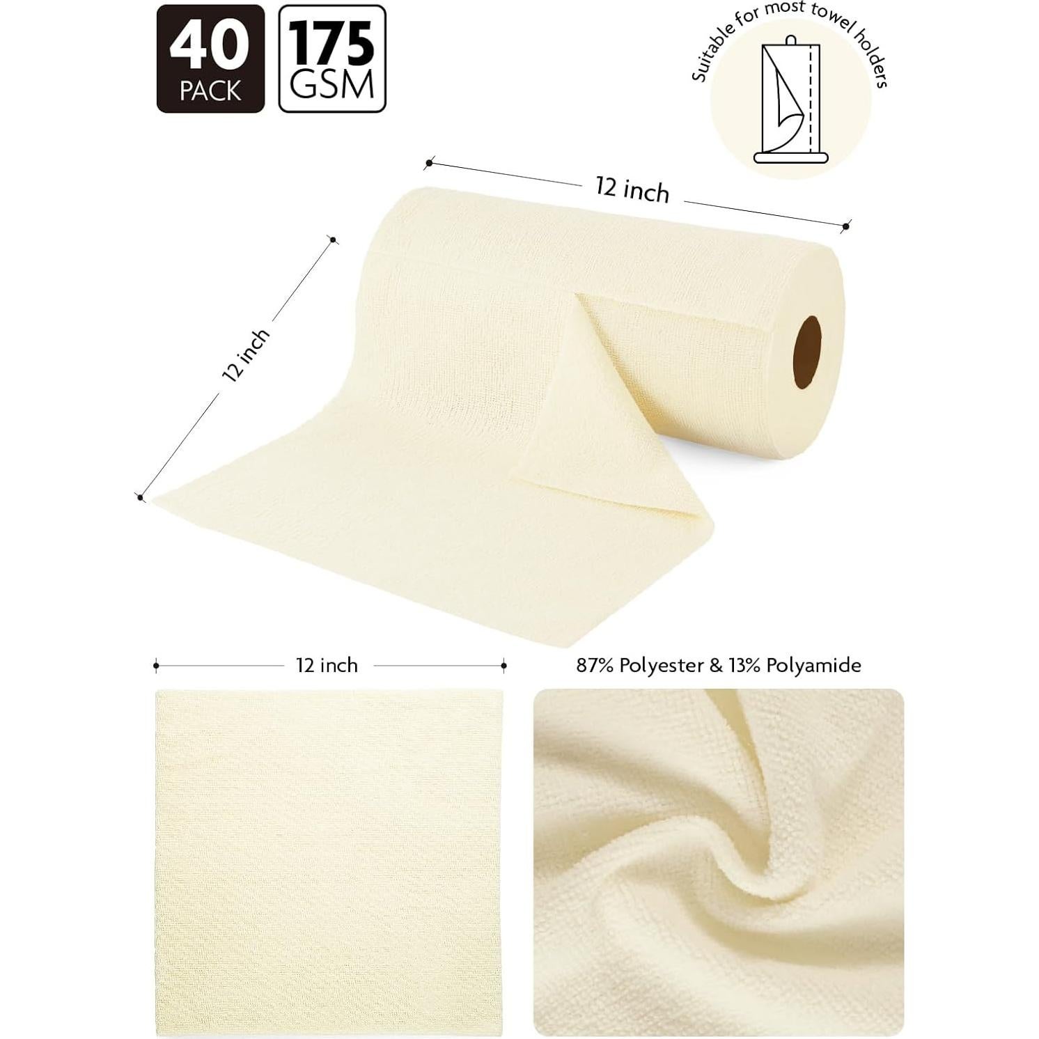 Toallas de Microfibra Fantasticlean 40 Unidades 30x30 cm Beige