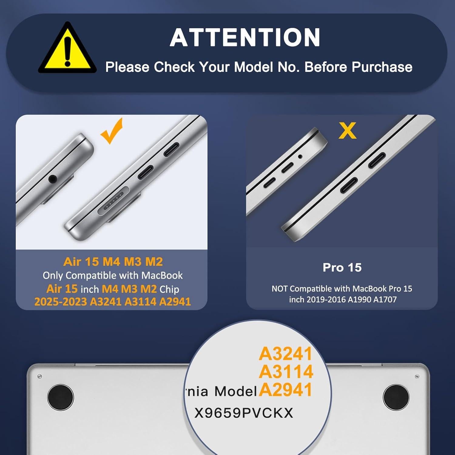 Funda Protectora MOSISO para MacBook Air 15" M4 M3 M2 Azul