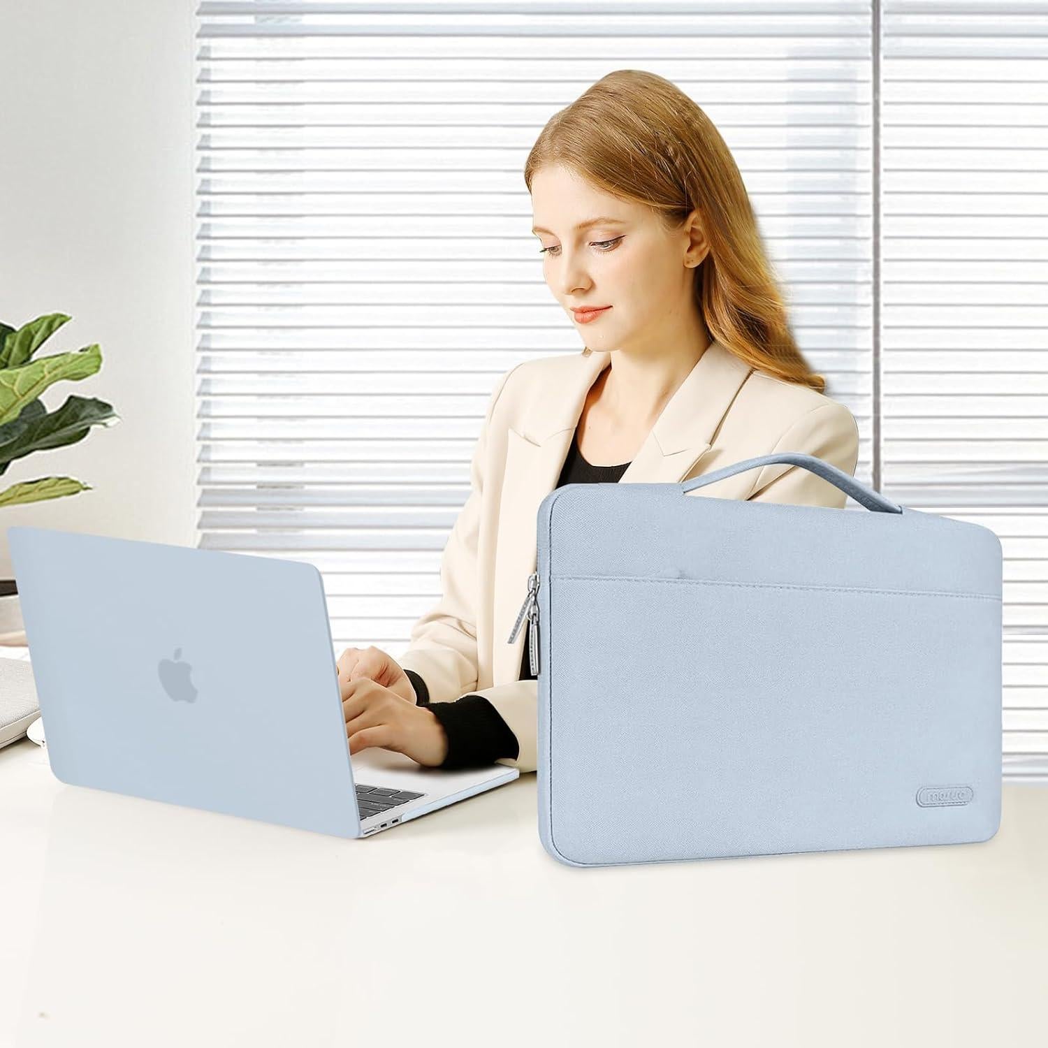 Funda Protectora MOSISO para MacBook Air 15" M4 M3 M2 Azul