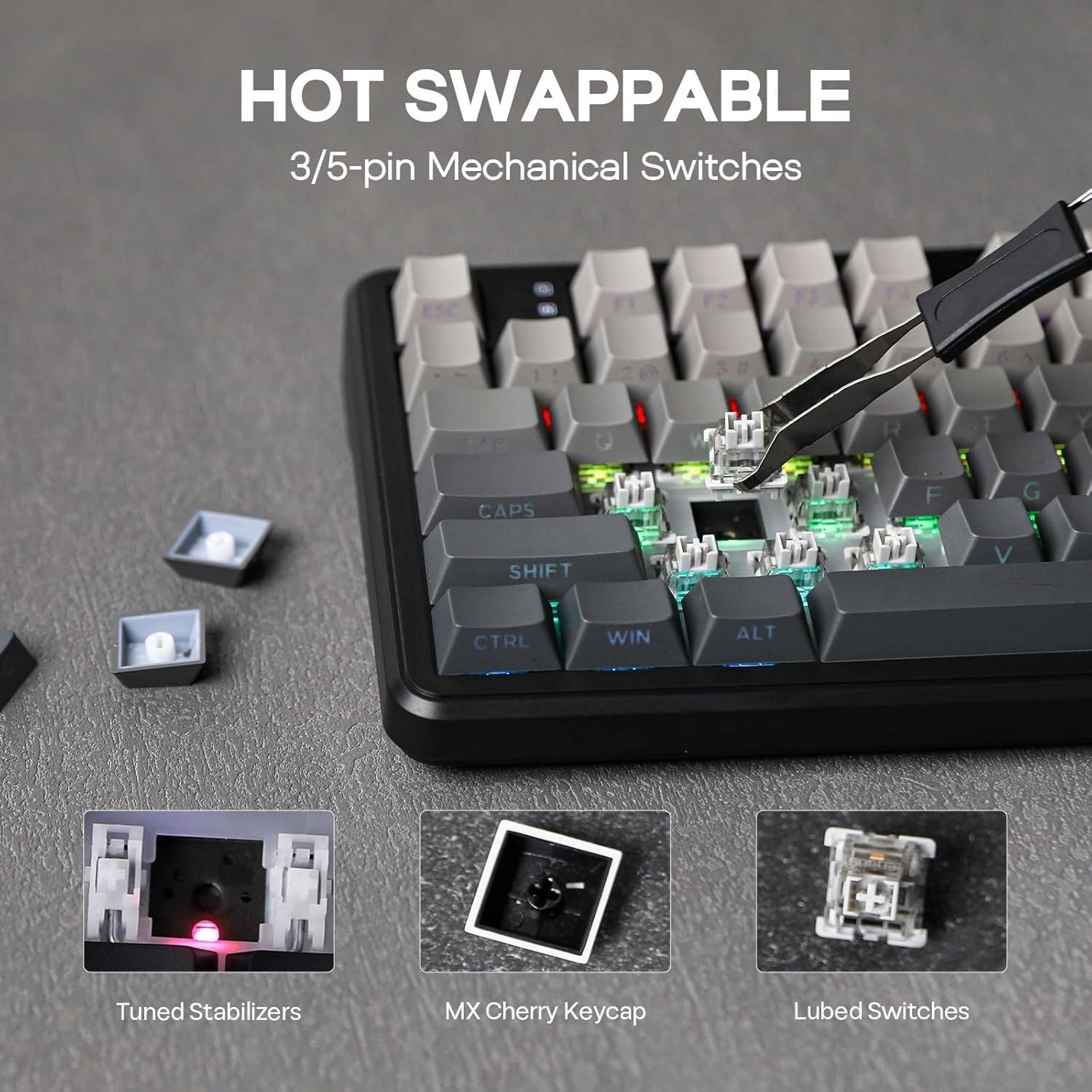 Teclado Mecánico Inalámbrico EPOMAKER F108 RGB 108 Teclas