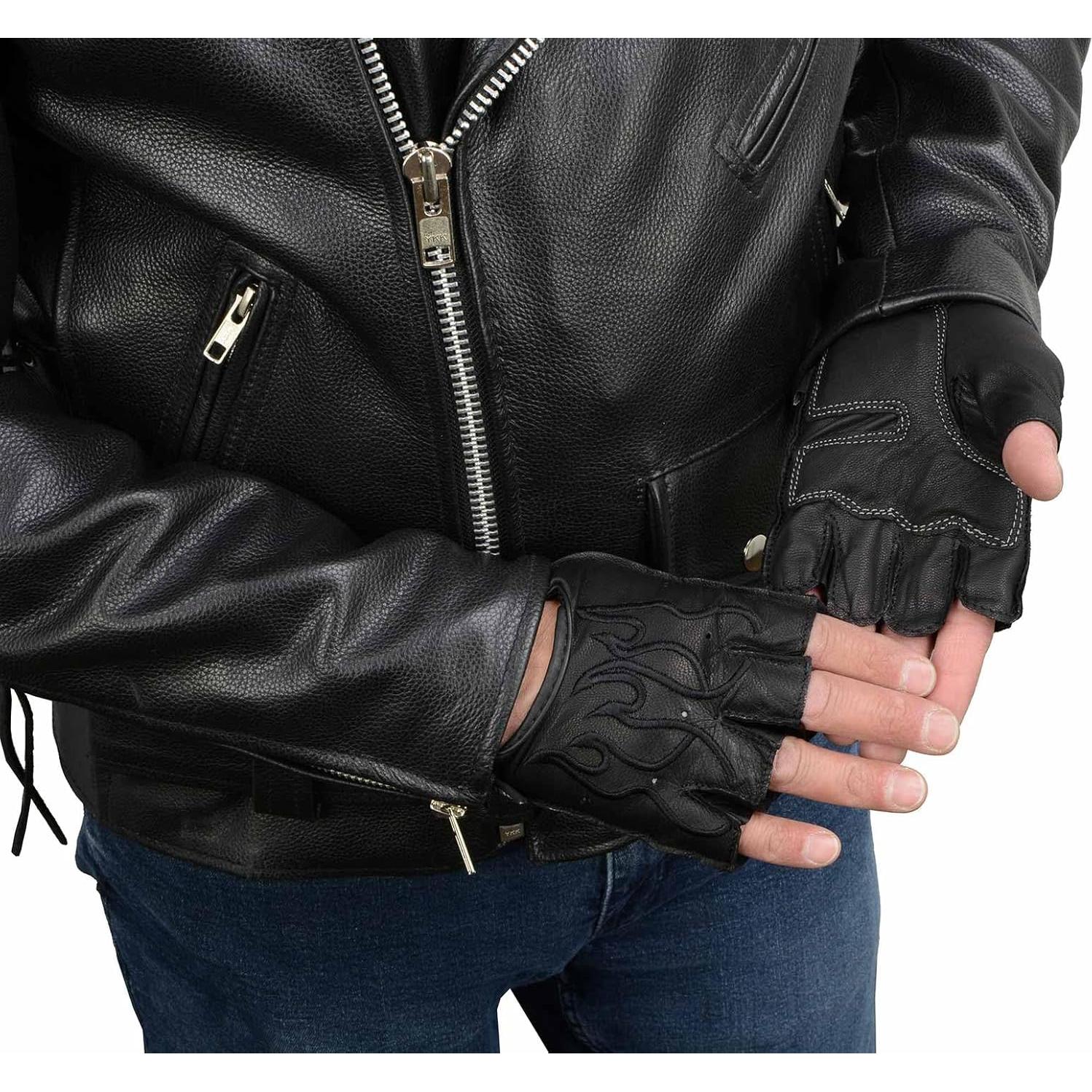 Guantes de motocicleta Milwaukee Leather SH198 negros con gel