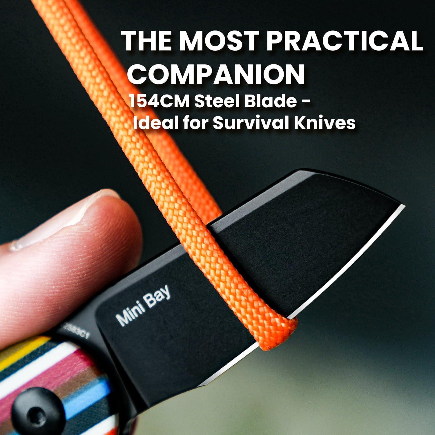 Cuchillo de bolsillo Kizer Mini Bay EDC 154CM 48mm Arcoíris