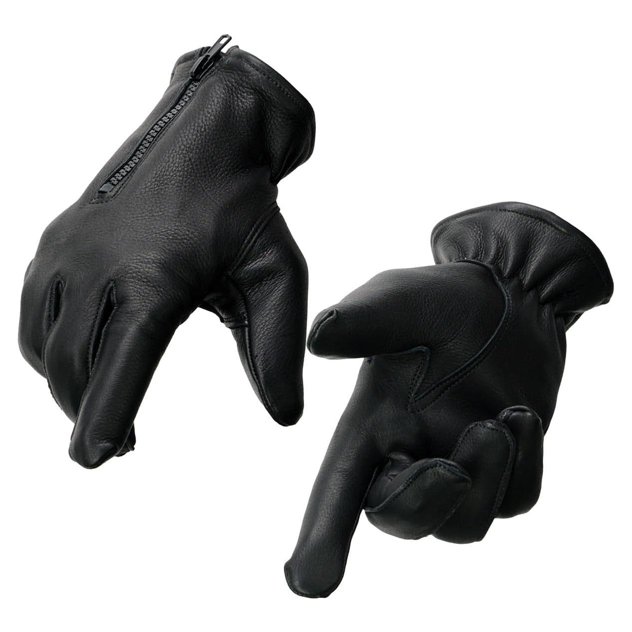 Guantes de motocicleta Milwaukee Leather SH866 de cuero negro