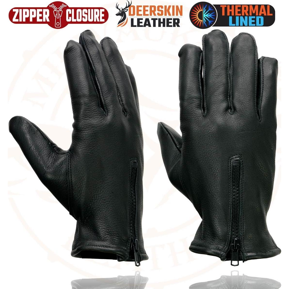 Guantes de motocicleta Milwaukee Leather SH866 de cuero negro