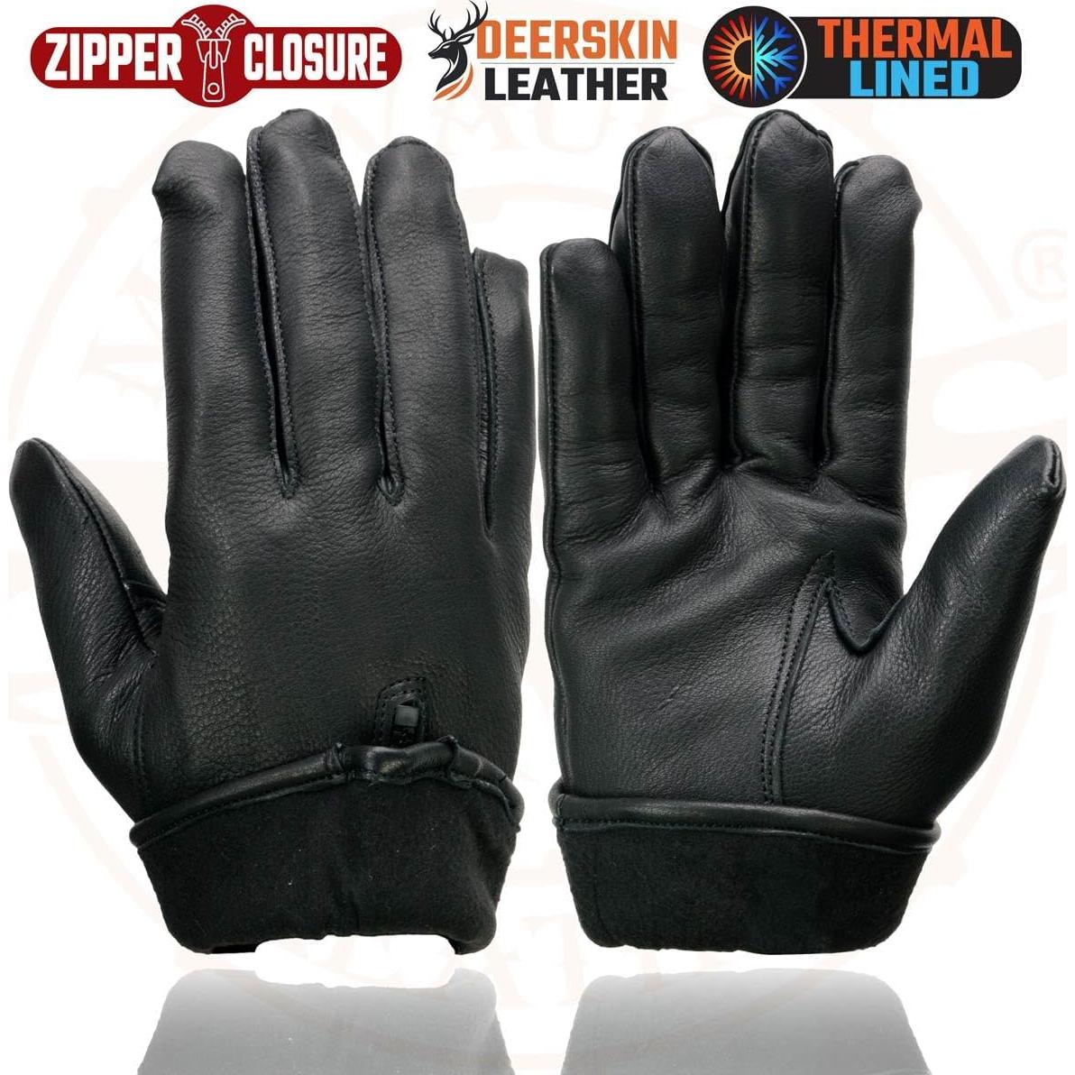 Guantes de motocicleta Milwaukee Leather SH866 de cuero negro