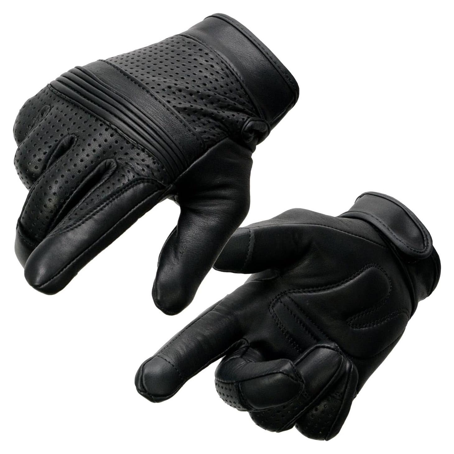 Guantes de Motocicleta de Cuero Milwaukee Leather MG7516 Negro