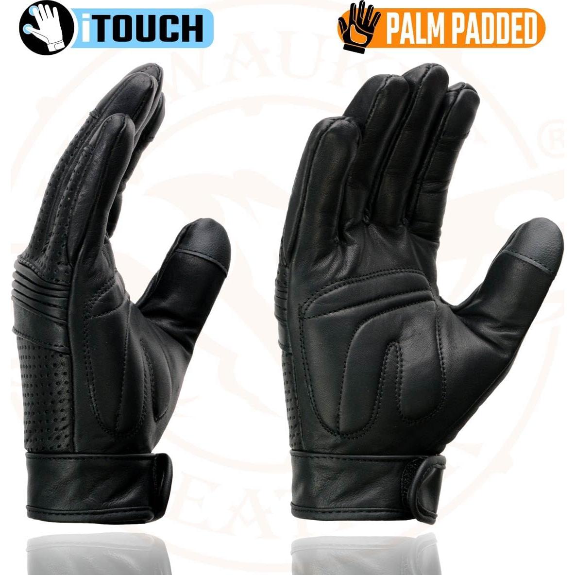 Guantes de Motocicleta de Cuero Milwaukee Leather MG7516 Negro