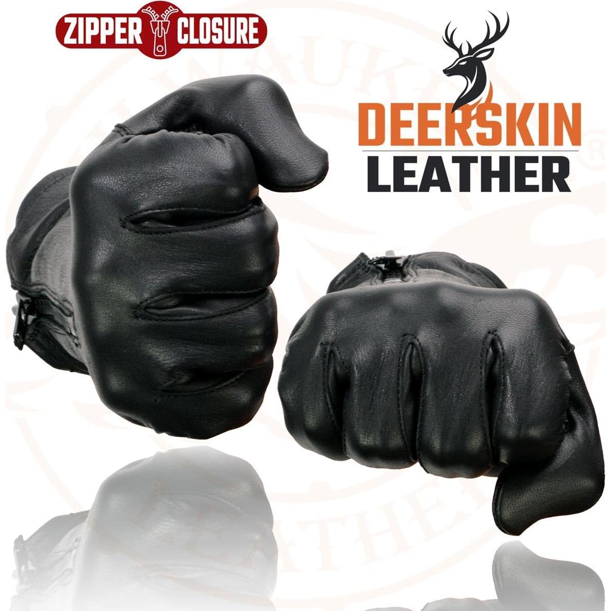 Guantes de Cuero de Ciervo Milwaukee Leather SH867 para Hombre