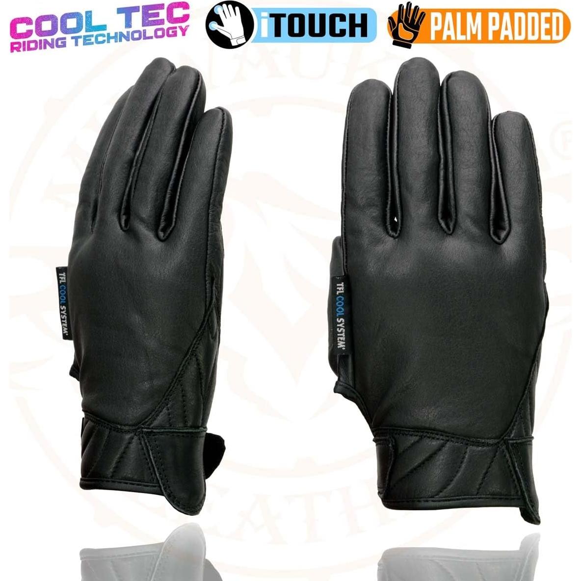 Guantes de motocicleta Milwaukee Leather MG7502 negros con gel