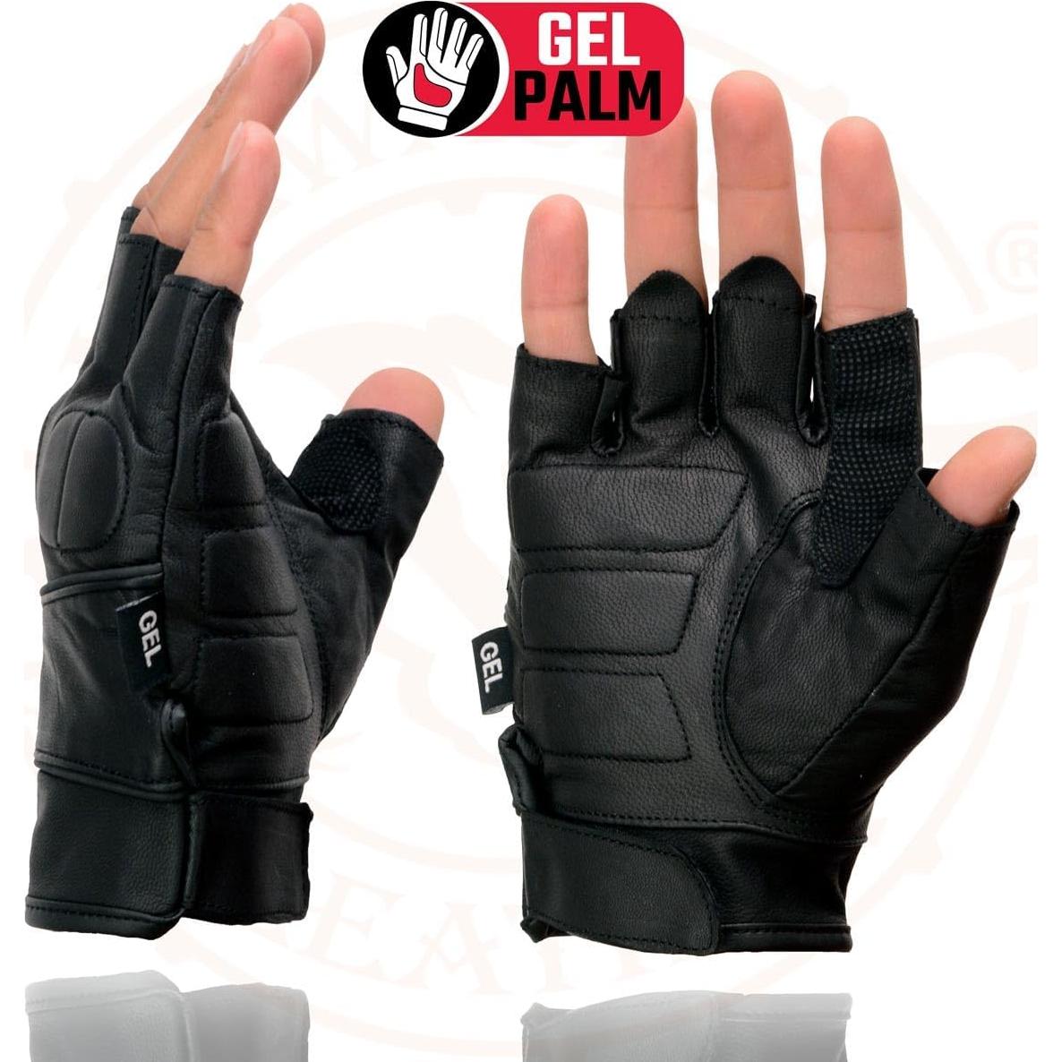 Guantes de motocicleta Milwaukee Leather SH462 negros con gel