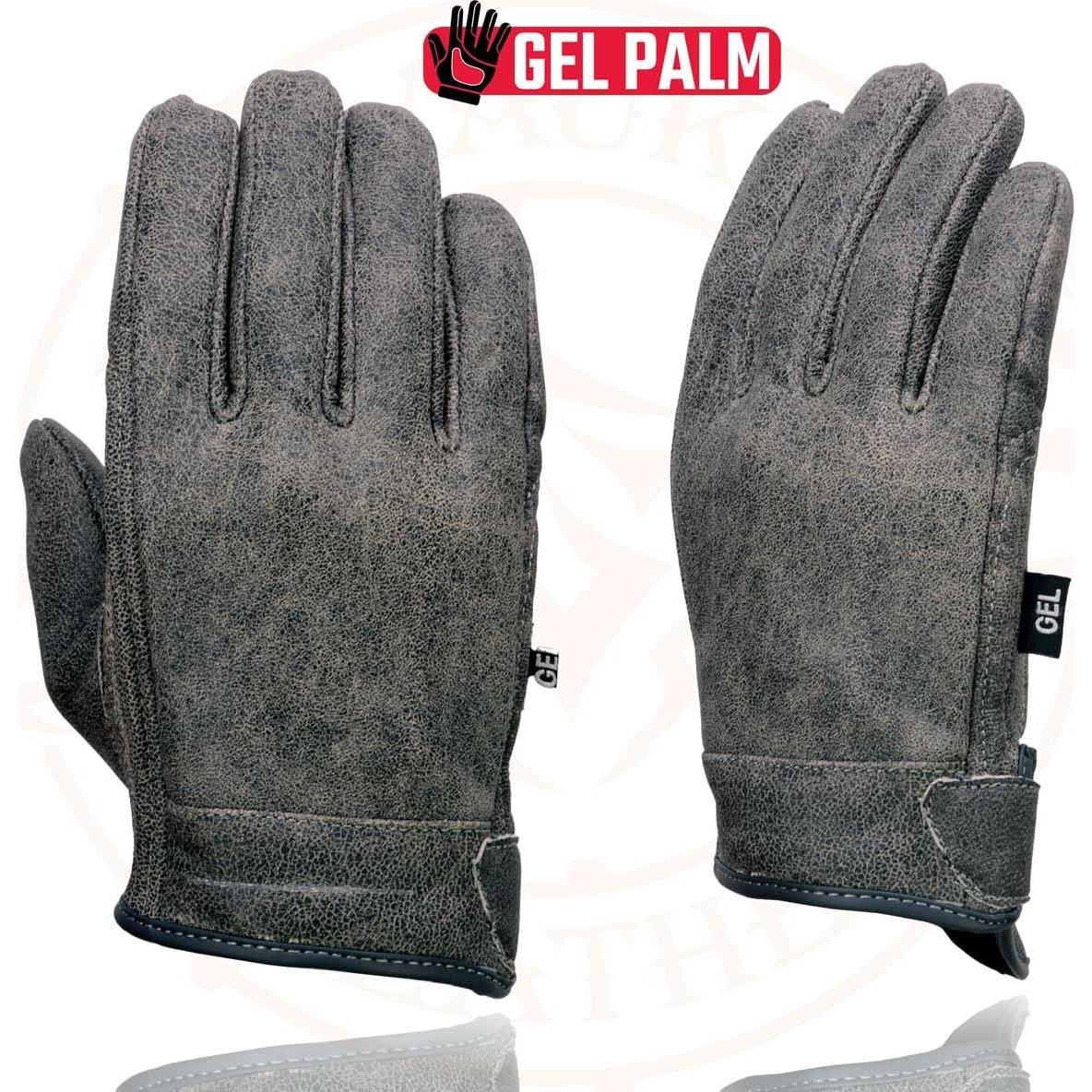 Guantes de Moto de Cuero Milwaukee Leather MG7511 3XL Gris
