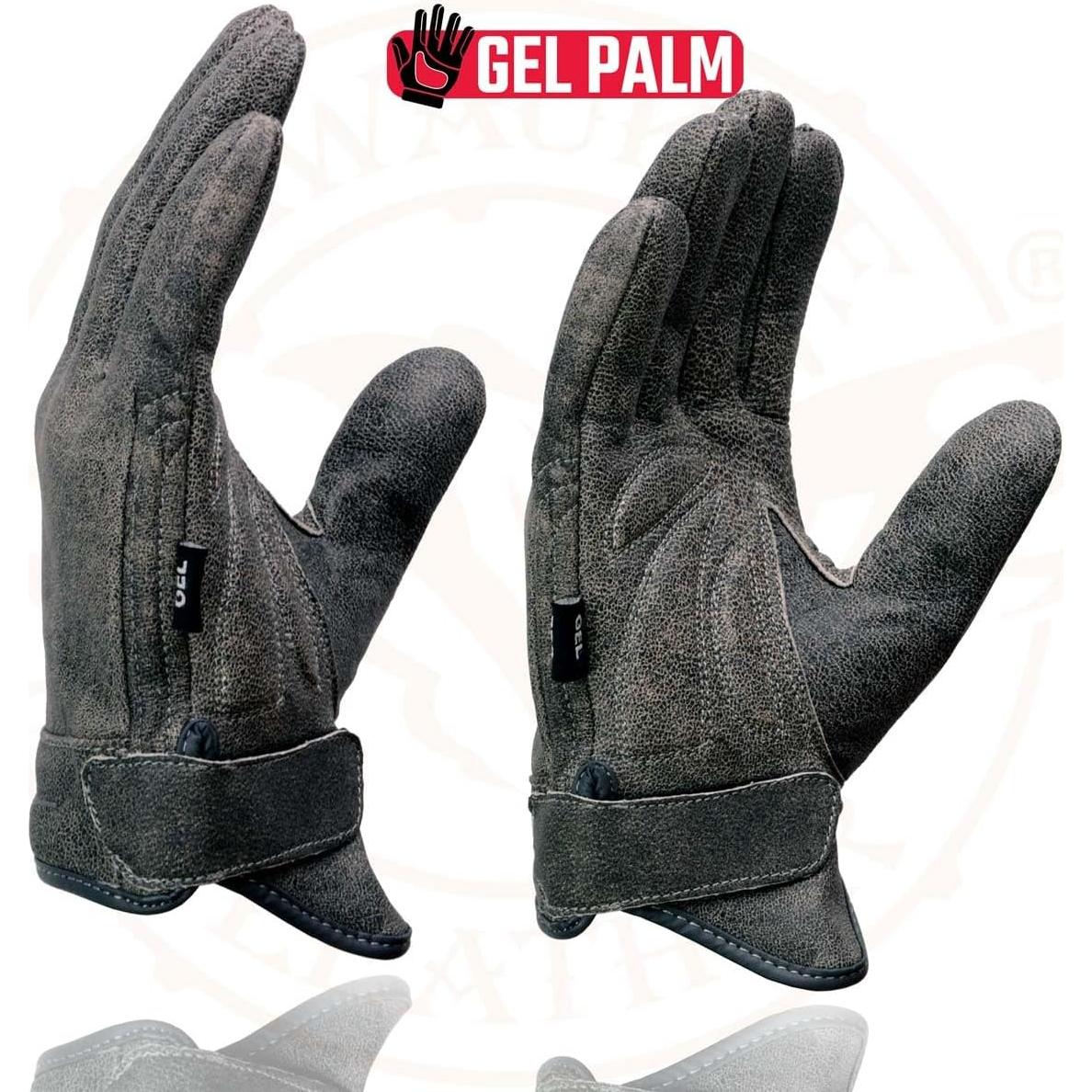 Guantes de Moto de Cuero Milwaukee Leather MG7511 3XL Gris