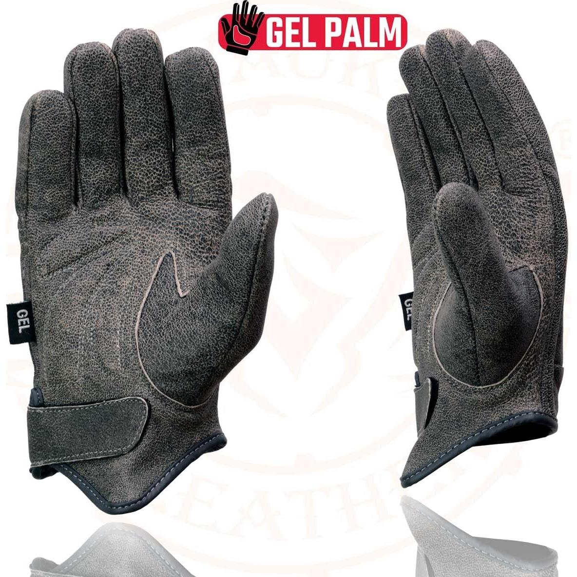 Guantes de Moto de Cuero Milwaukee Leather MG7511 3XL Gris