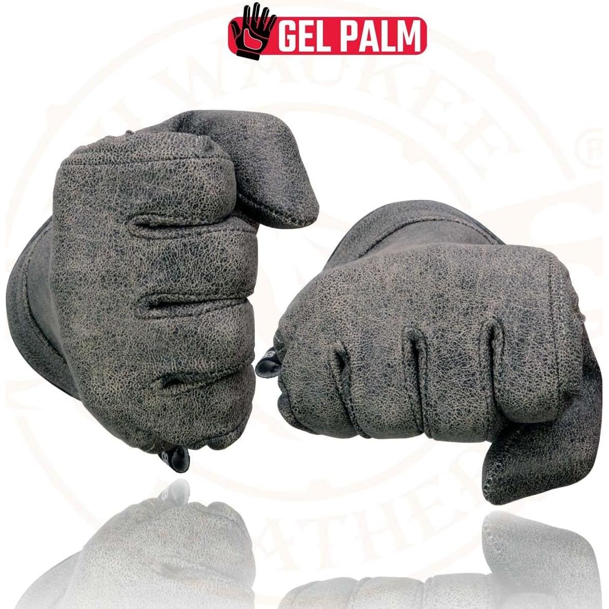 Guantes de Moto de Cuero Milwaukee Leather MG7511 3XL Gris