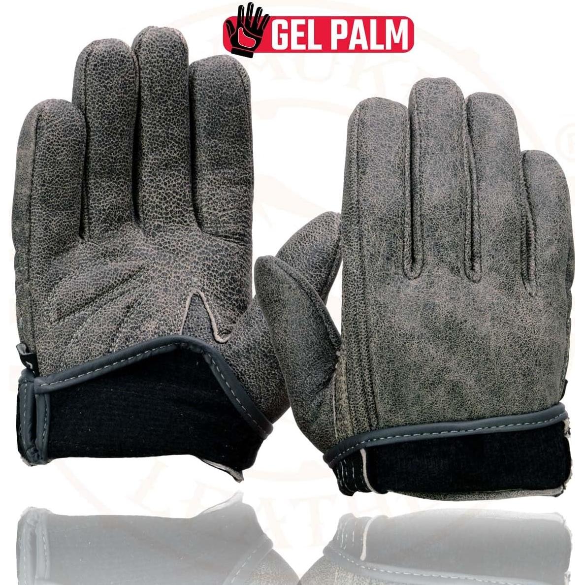 Guantes de Moto de Cuero Milwaukee Leather MG7511 3XL Gris