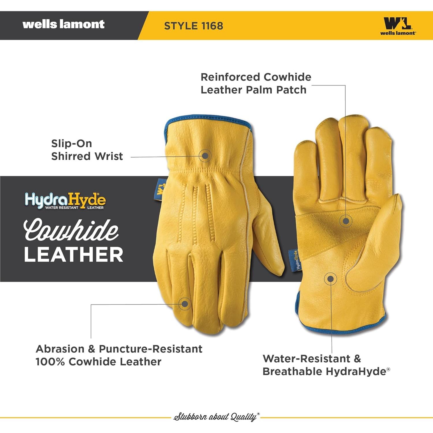 Guantes de Trabajo de Cuero Wells Lamont 1168L Grande