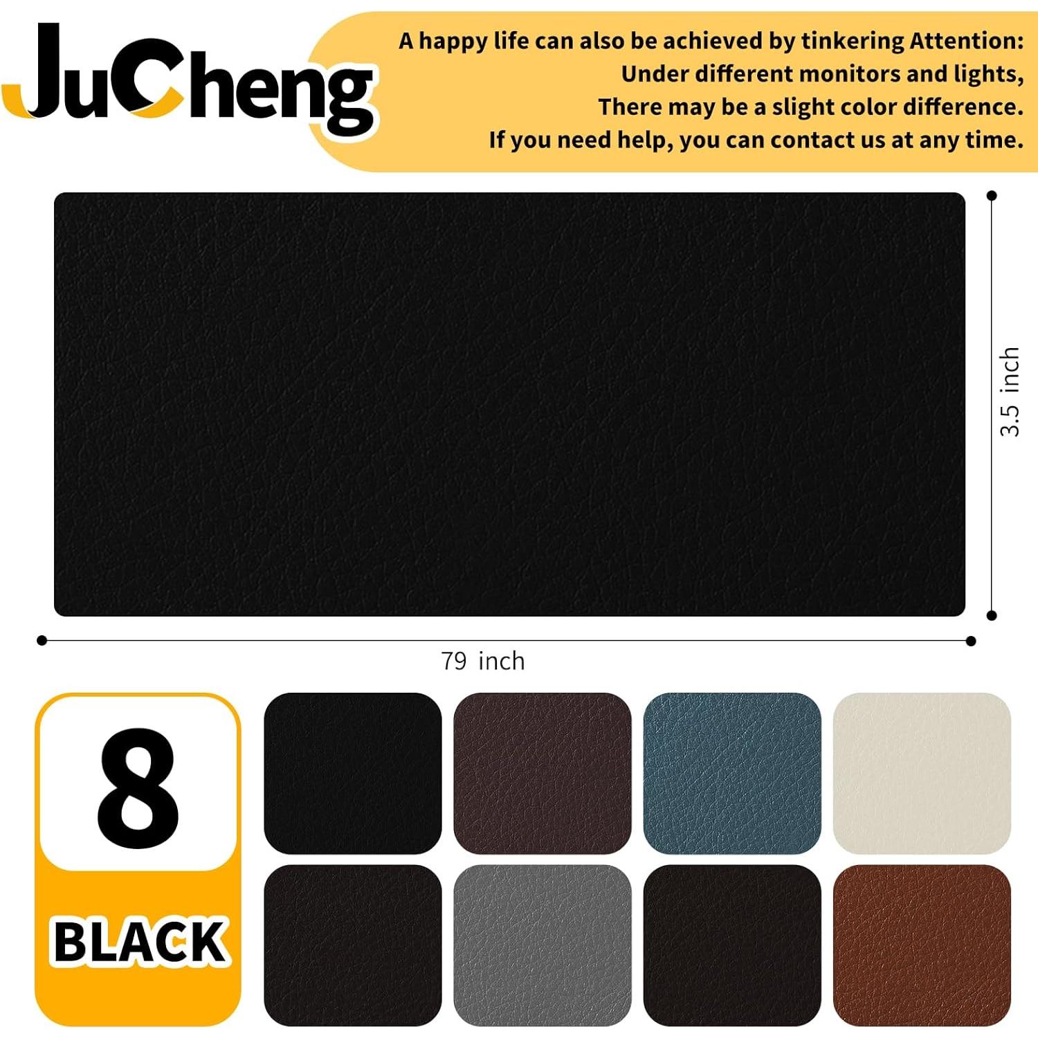 Kit de Reparación de Cuero JuCheng 17x200 cm Autoadhesivo Negro