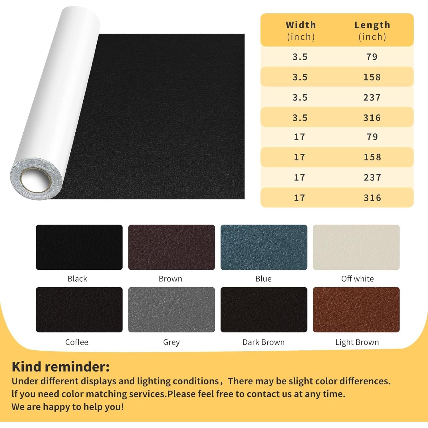 Kit de Reparación de Cuero JuCheng 17x200 cm Autoadhesivo Negro