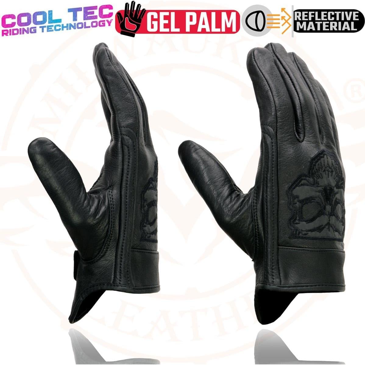 Guantes de Moto de Cuero Cool-Tec Shaf para Hombre Negro
