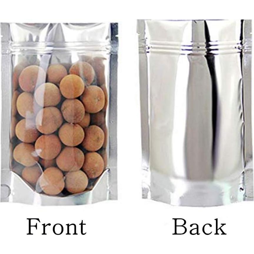100 Bolsas Reutilizables Mylar 8x12+10 cm Cierre Ziplock